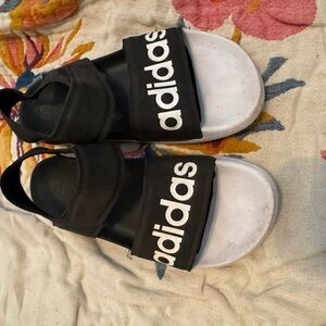 Adidas Black and White Slide Sandals